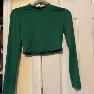 Green cropped shein top